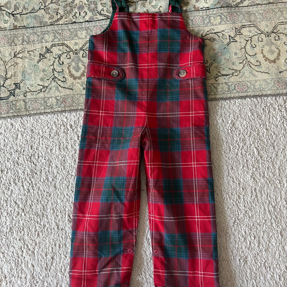 TBBC Red and Green Plaid Overalls